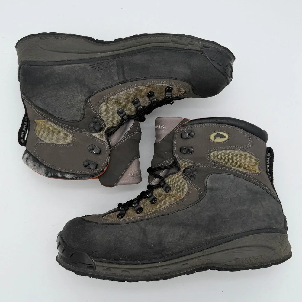 Simms G3 Guide Wading Boots Mens 13 Brown Grey Vibram Sole Fishing 29512-00